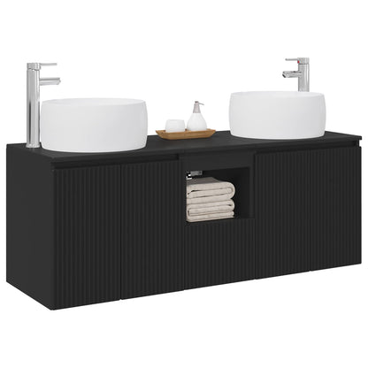Bathroom Cabinet Set 3 pcs Black 49.5 x 44.5 x 66 cm