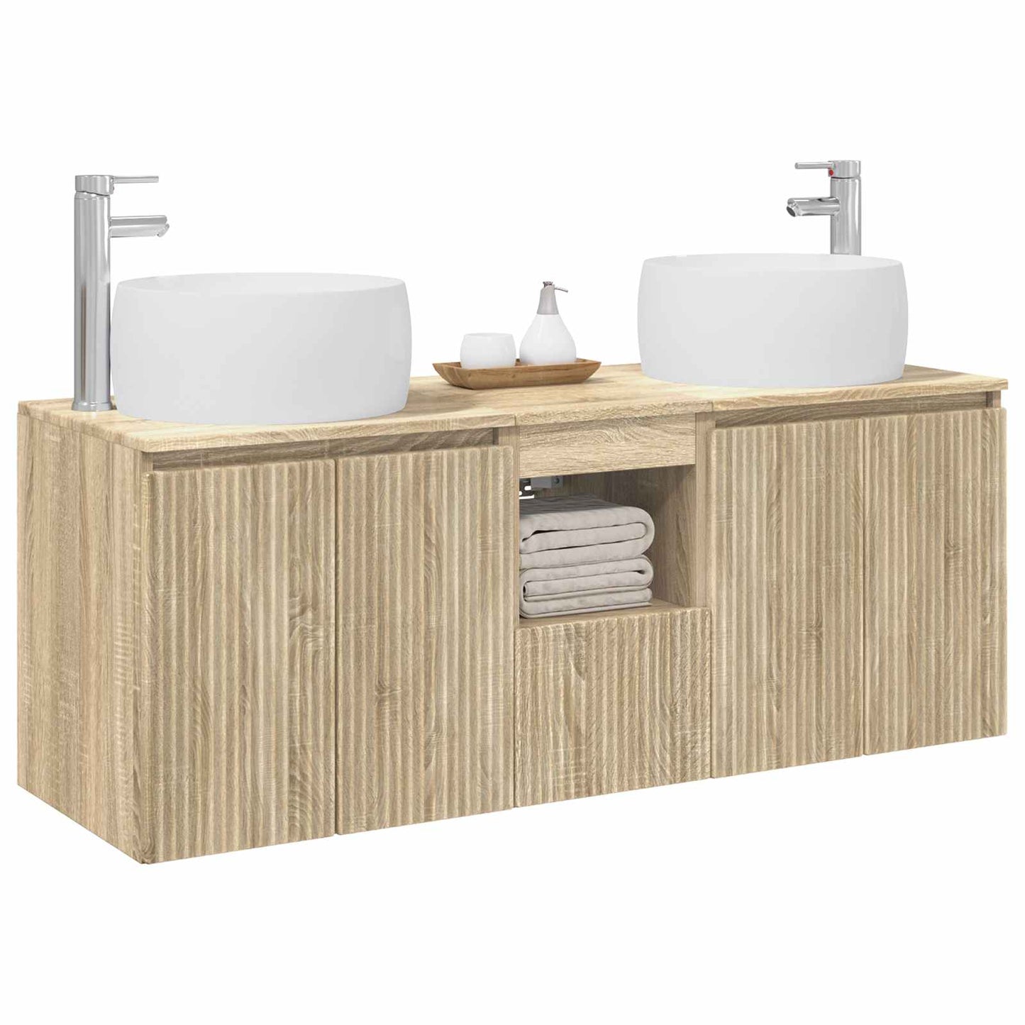 Bathroom Cabinet Set 3 pcs Sonoma Oak 49.5 x 44.5 x 66 cm