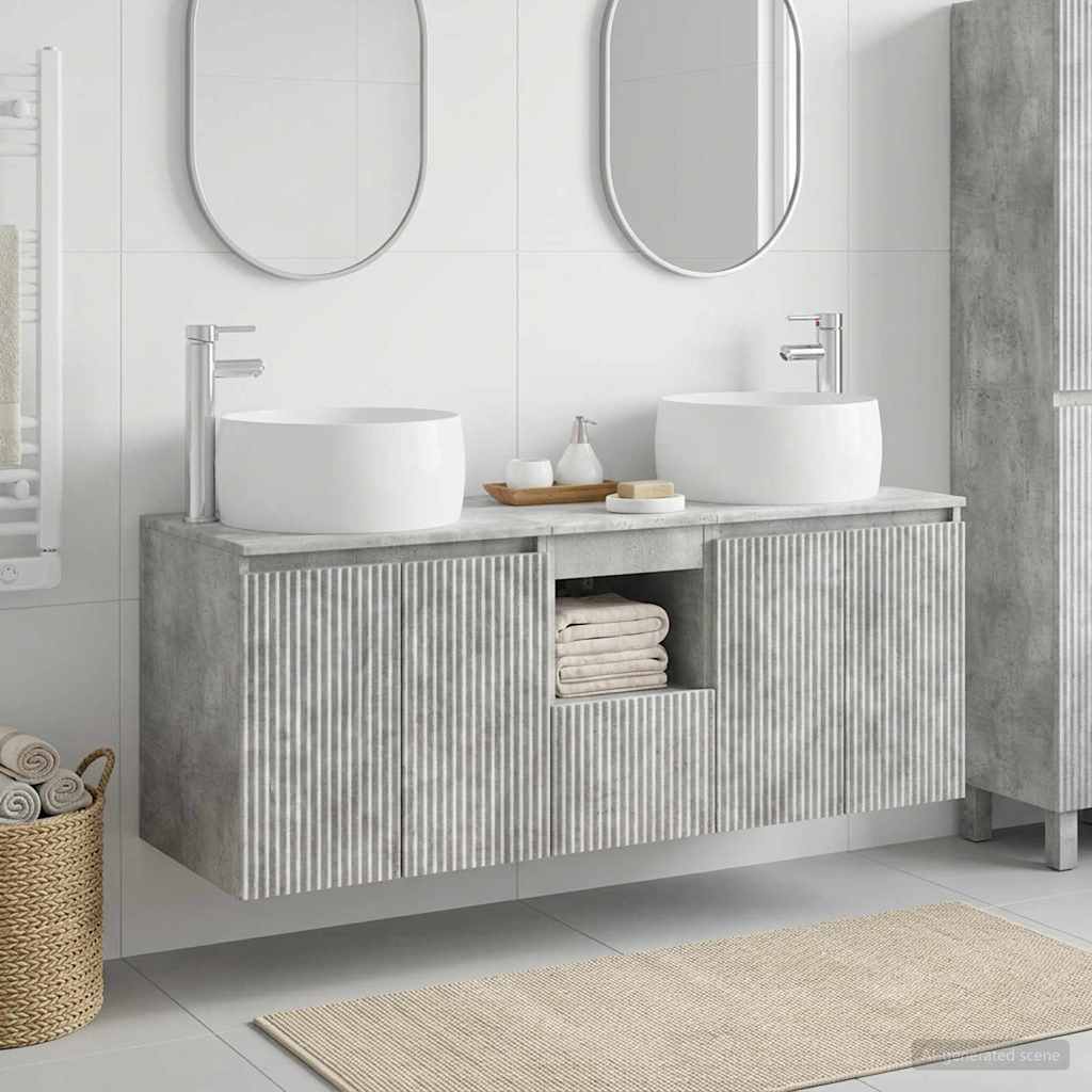 Bathroom Cabinet Set 3 pcs Concrete Grey 49.5 x 44.5 x 66 cm