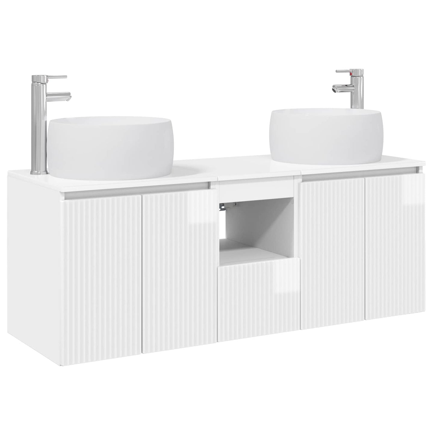 Bathroom Cabinet Set 3 pcs High Gloss White 49.5 x 44.5 x 66 cm