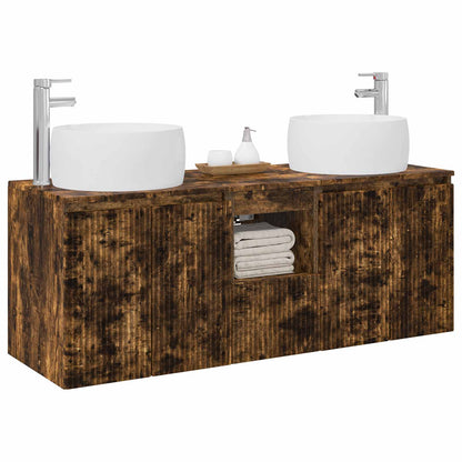 Bathroom Cabinet Set 3 pcs Smoked Oak 49.5 x 44.5 x 66 cm