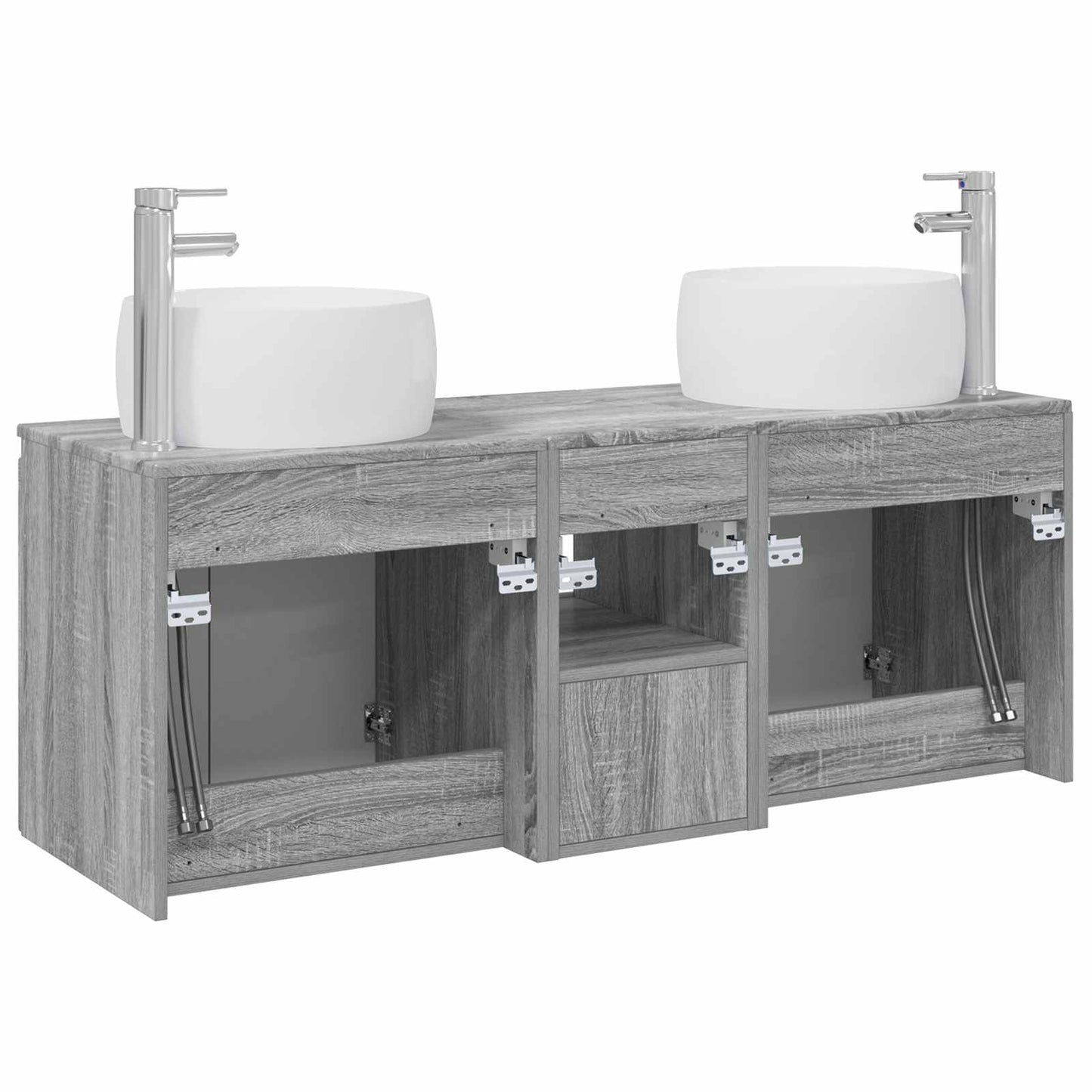 Bathroom Cabinet Set 3 pcs Grey Sonoma 49.5 x 44.5 x 66 cm