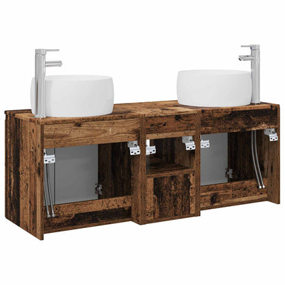 Bathroom Cabinet Set 3 pcs Old Wood 49.5 x 44.5 x 66 cm