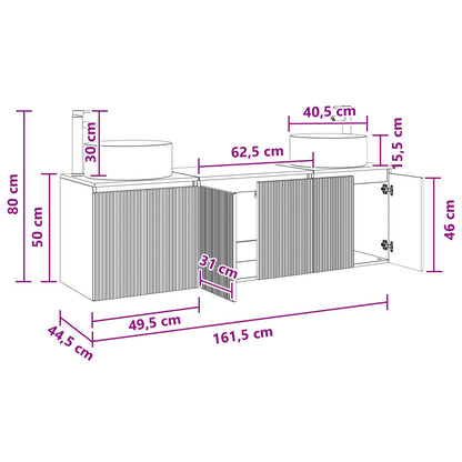 Bathroom Cabinet Set 3 pcs Sonoma Oak 49.5 x 44.5 x 65.5 cm