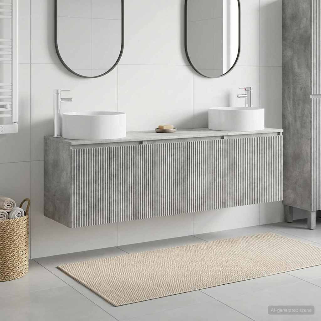 Bathroom Cabinet Set 3 pcs Concrete Grey 49.5 x 44.5 x 65.5 cm