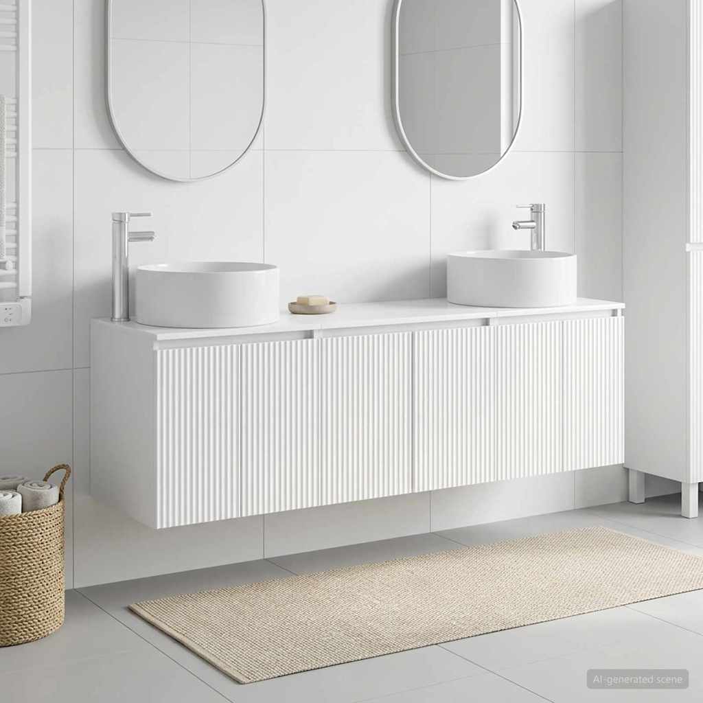 Bathroom Cabinet Set 3 pcs High Gloss White