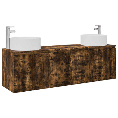 Bathroom Cabinet Set 3 pcs Smoked Oak 49.5 x 44.5 x 65.5 cm