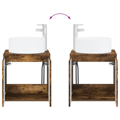 Bathroom Cabinet Set 3 pcs Smoked Oak 49.5 x 44.5 x 65.5 cm