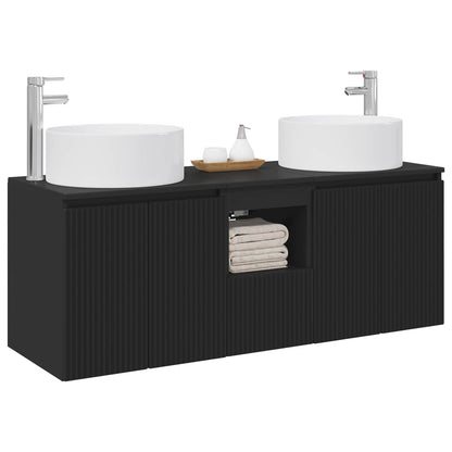 Bathroom Cabinet Set 3 pcs Black 49.5 x 44.5 x 65.5 cm