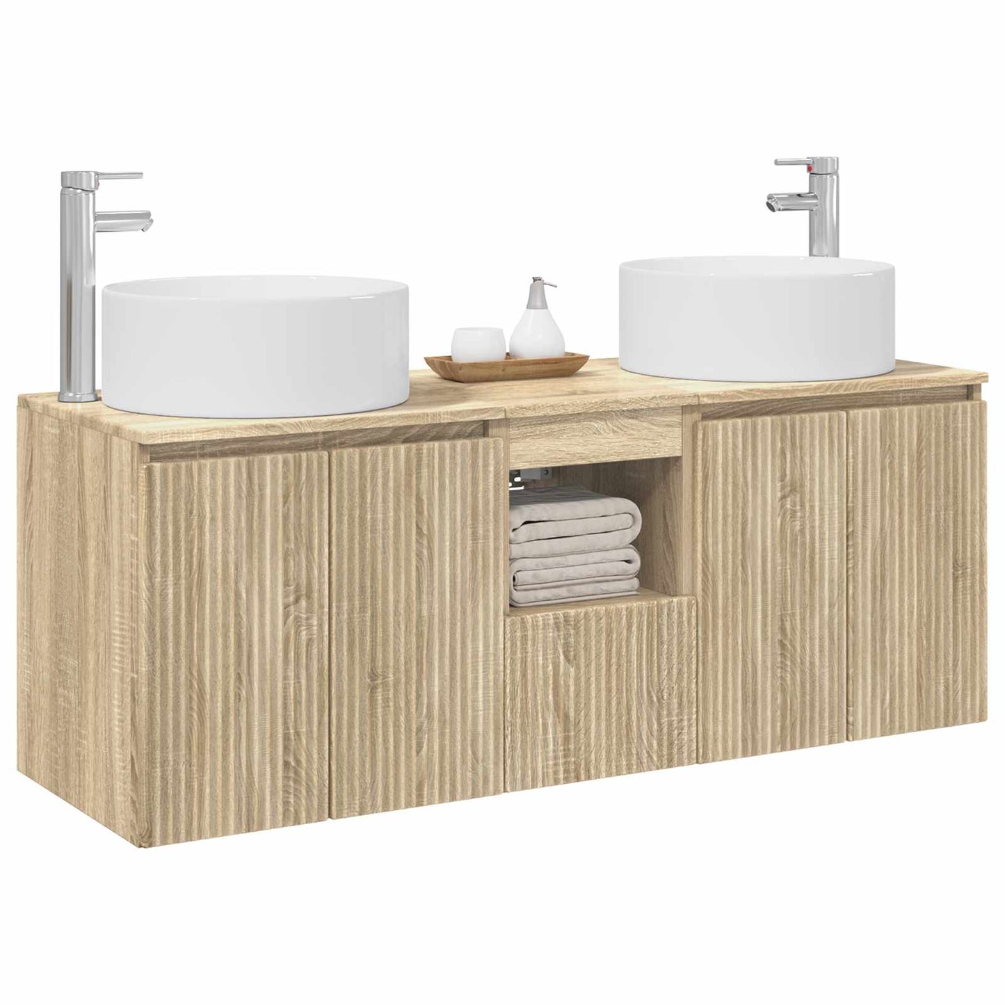 Bathroom Cabinet Set 3 pcs Sonoma Oak 49.5 x 44.5 x 65.5 cm