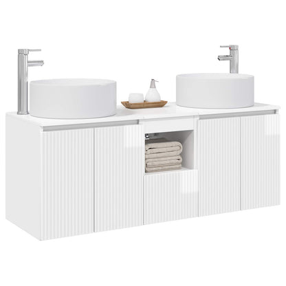 Bathroom Cabinet Set 3 pcs High Gloss White