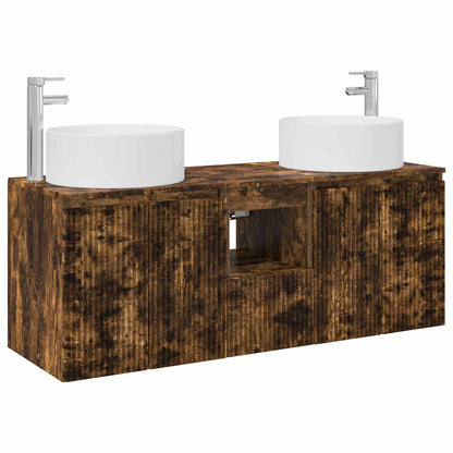 Bathroom Cabinet Set 3 pcs Smoked Oak 49.5 x 44.5 x 65.5 cm