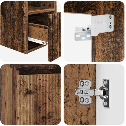 Bathroom Cabinet Set 3 pcs Old Wood 49.5 x 44.5 x 65.5 cm