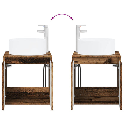 Bathroom Cabinet Set 3 pcs Old Wood 49.5 x 44.5 x 65.5 cm