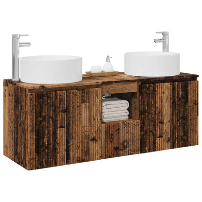 Bathroom Cabinet Set 3 pcs Old Wood 49.5 x 44.5 x 65.5 cm
