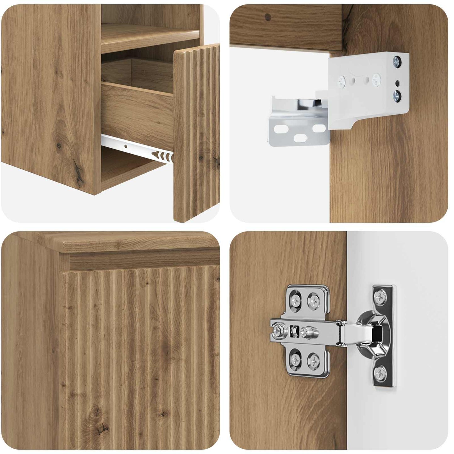Bathroom Cabinet Set 3 pcs Artisan Oak 49.5 x 44.5 x 65.5 cm