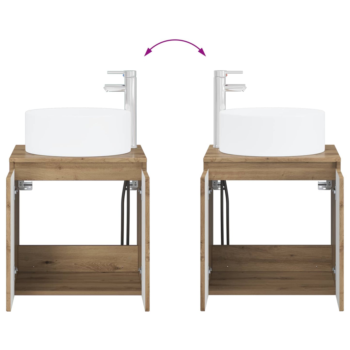 Bathroom Cabinet Set 3 pcs Artisan Oak 49.5 x 44.5 x 65.5 cm