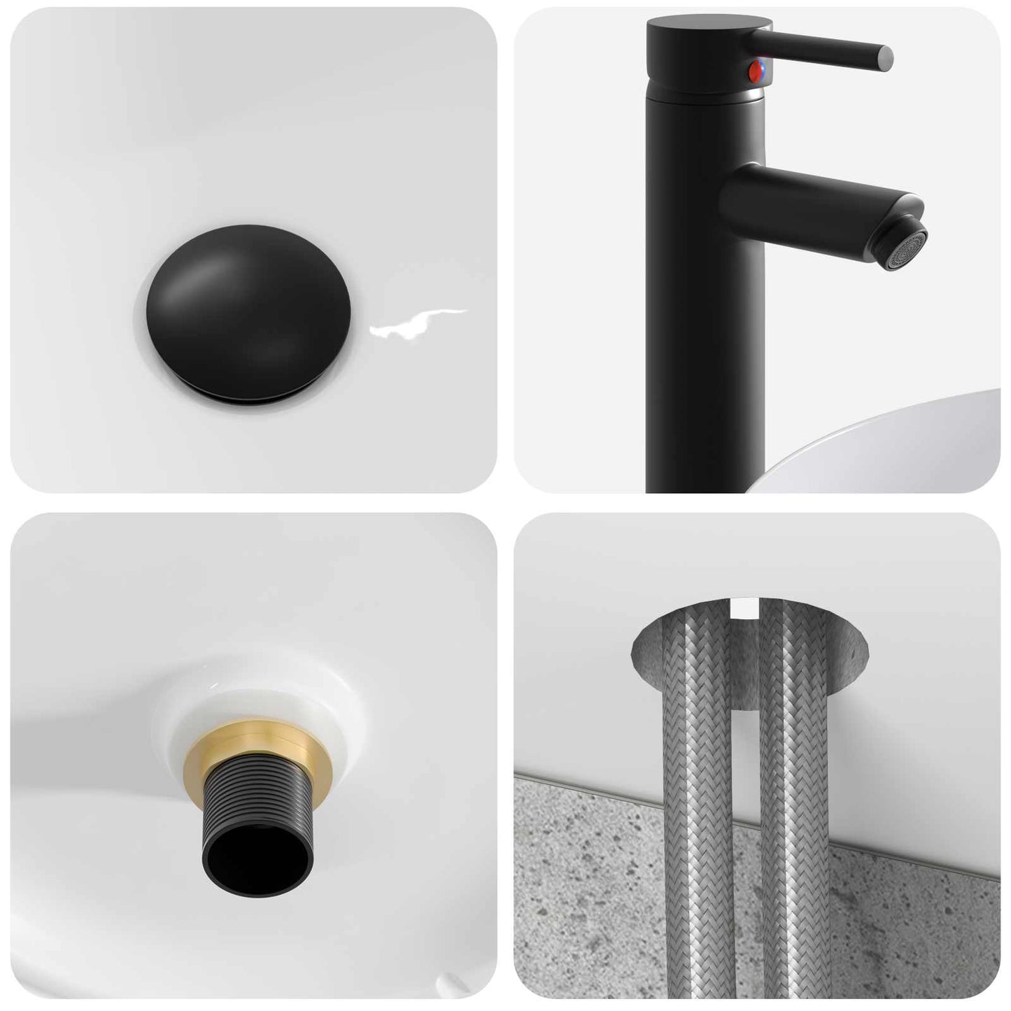 Bathroom Cabinet Set 3 pcs Concrete Grey 49 x 44.5 x 65 cm