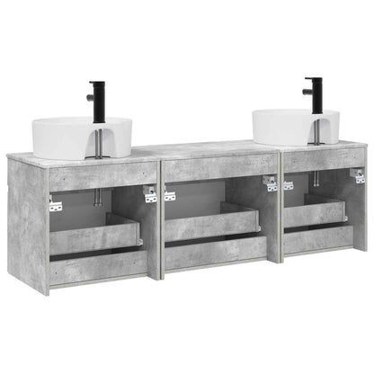 Bathroom Cabinet Set 3 pcs Concrete Grey 49 x 44.5 x 65 cm