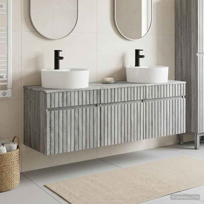 Bathroom Cabinet Set 3 pcs Grey Sonoma 49 x 44.5 x 65 cm