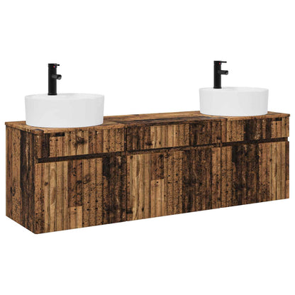 Bathroom Cabinet Set 3 pcs Old Wood 49 x 44.5 x 65 cm