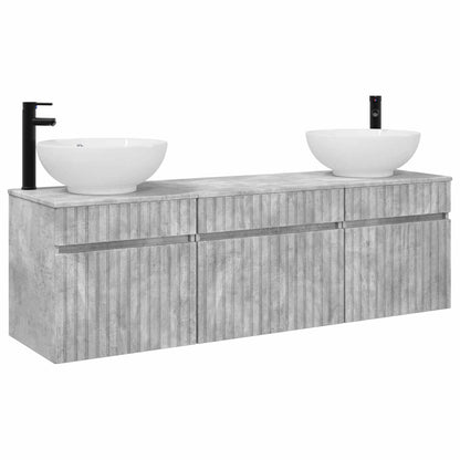 Bathroom Cabinet Set 3 pcs Concrete Grey 49 x 44.5 x 66.5 cm