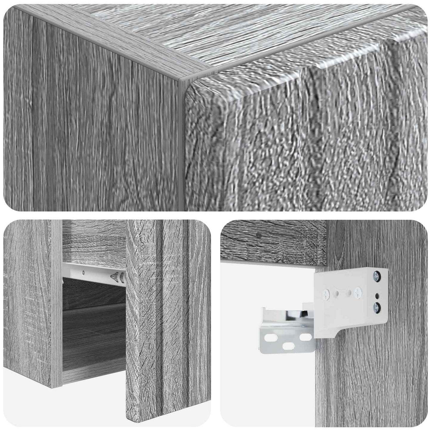 Bathroom Cabinet Set 3 pcs Grey Sonoma 49 x 44.5 x 66.5 cm