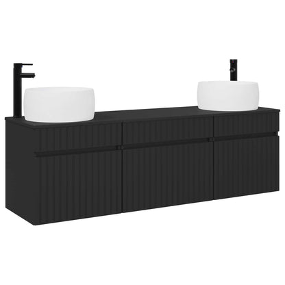 Bathroom Cabinet Set 3 pcs Black 49 x 44.5 x 66 cm
