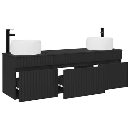 Bathroom Cabinet Set 3 pcs Black 49 x 44.5 x 66 cm
