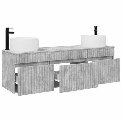 Bathroom Cabinet Set 3 pcs Concrete Grey 49 x 44.5 x 66 cm