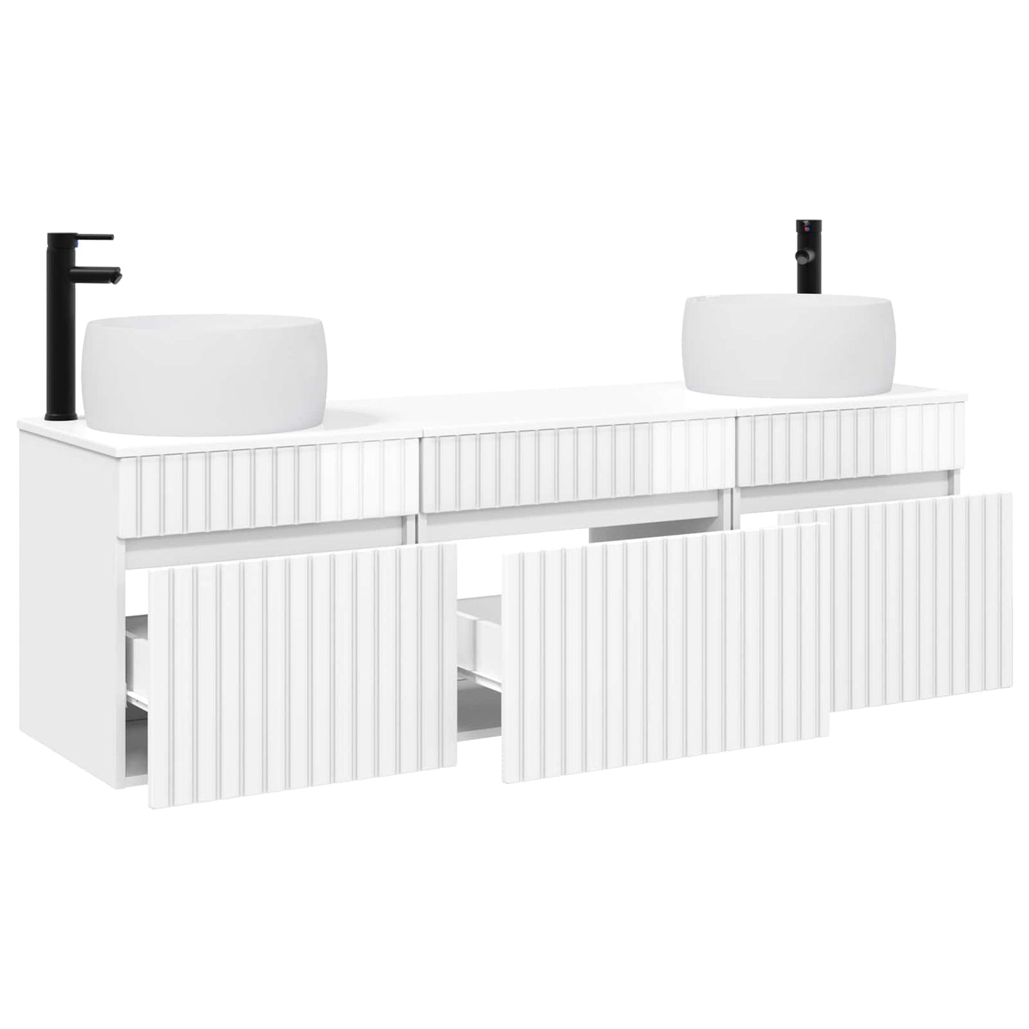 Bathroom Cabinet Set 3 pcs High Gloss White 49 x 44.5 x 66 cm