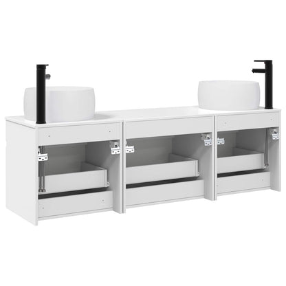Bathroom Cabinet Set 3 pcs High Gloss White 49 x 44.5 x 66 cm