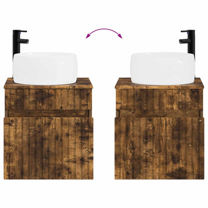 Bathroom Cabinet Set 3 pcs Smoked Oak 49 x 44.5 x 66 cm