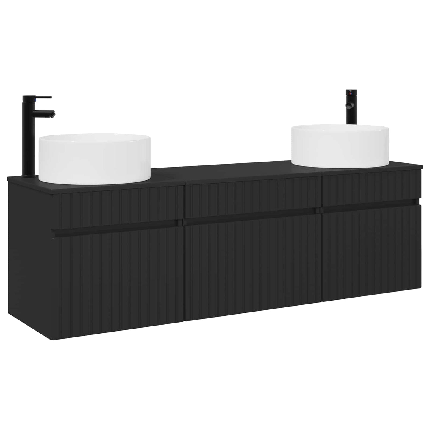 Bathroom Cabinet Set 3 pcs Black 49 x 44.5 x 65.5 cm