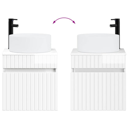 Bathroom Cabinet Set 3 pcs High Gloss White 49 x 44.5 x 65.5 cm
