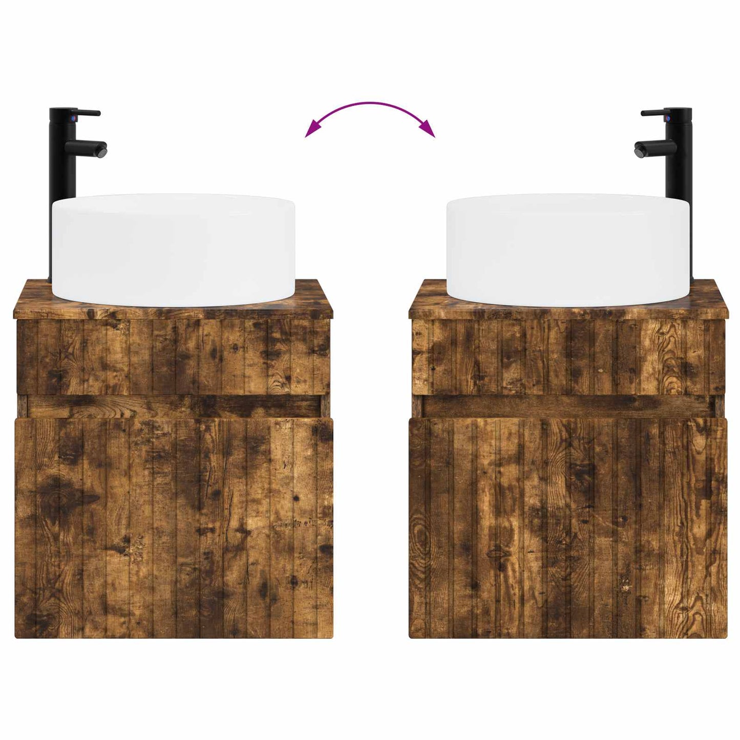 Bathroom Cabinet Set 3 pcs Smoked Oak 49 x 44.5 x 65.5 cm