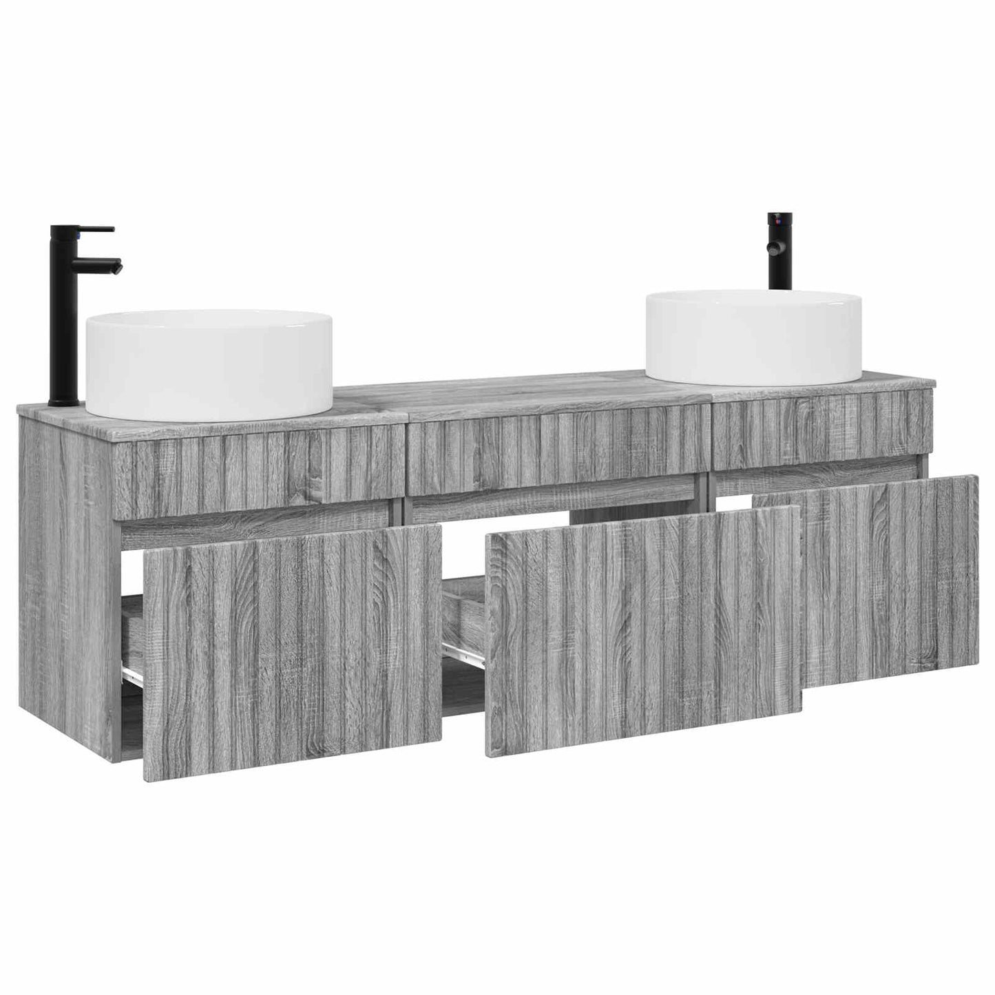 Bathroom Cabinet Set 3 pcs Grey Sonoma 49 x 44.5 x 65.5 cm