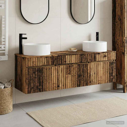 Bathroom Cabinet Set 3 pcs Old Wood 49 x 44.5 x 65.5 cm