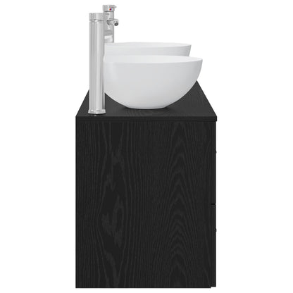 Bathroom Cabinet Set 3 pcs Black Oak 49.5 x 35 x 63 cm