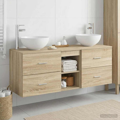 Bathroom Cabinet Set 3 pcs Sonoma Oak 49.5 x 35 x 63 cm