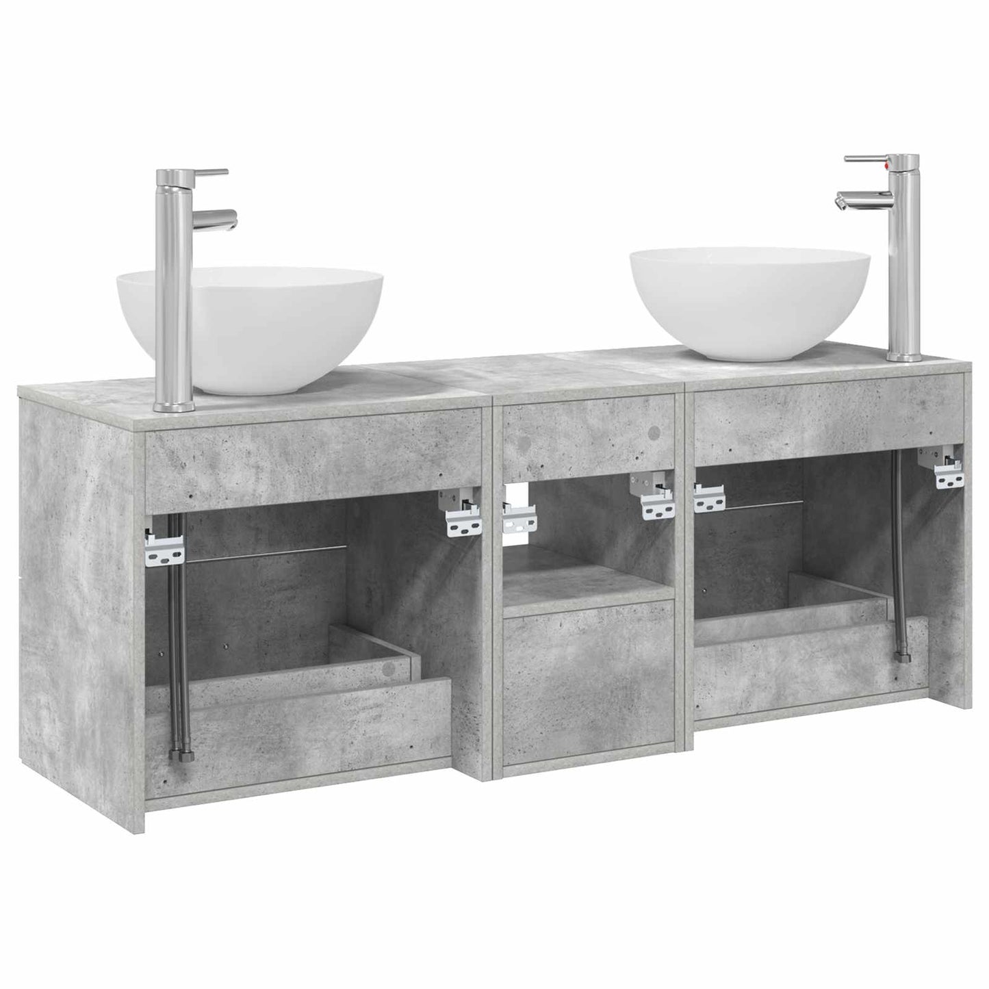Bathroom Cabinet Set 3 pcs Concrete Grey 49.5 x 35 x 63 cm
