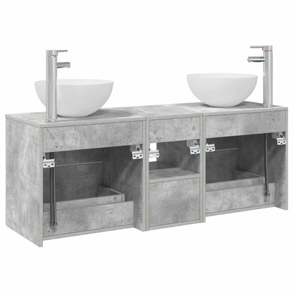 Bathroom Cabinet Set 3 pcs Concrete Grey 49.5 x 35 x 63 cm