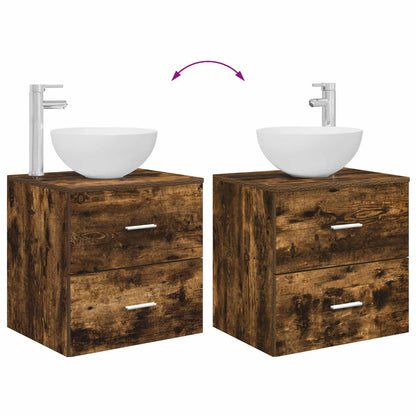 Bathroom Cabinet Set 3 pcs Smoked Oak 49.5 x 35 x 63 cm
