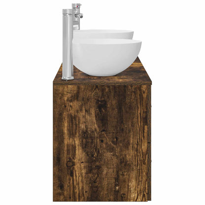 Bathroom Cabinet Set 3 pcs Smoked Oak 49.5 x 35 x 63 cm