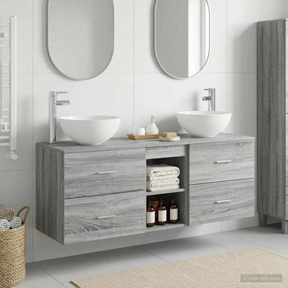 Bathroom Cabinet Set 3 pcs Grey Sonoma 49.5 x 35 x 63 cm