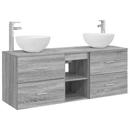 Bathroom Cabinet Set 3 pcs Grey Sonoma 49.5 x 35 x 63 cm
