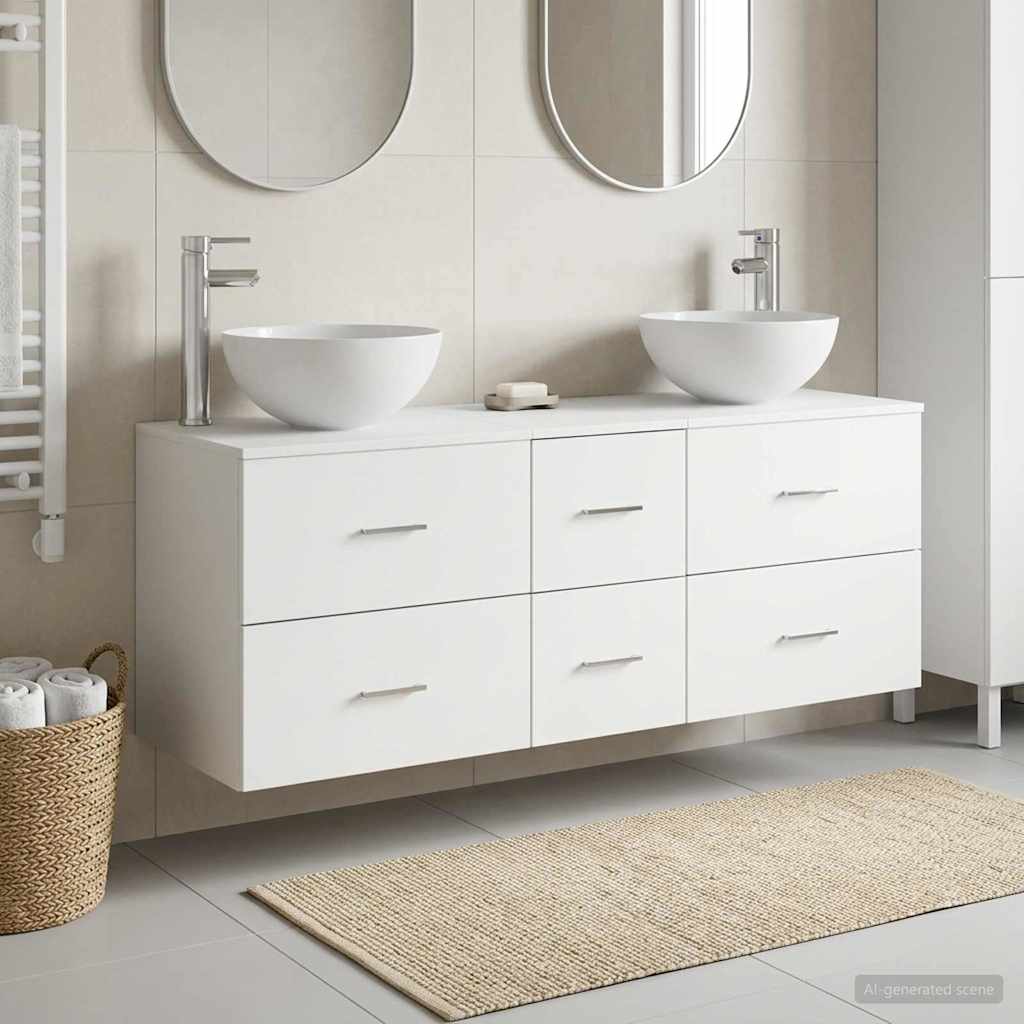 Bathroom Cabinet Set 3 pcs White 49.5 x 35 x 63 cm