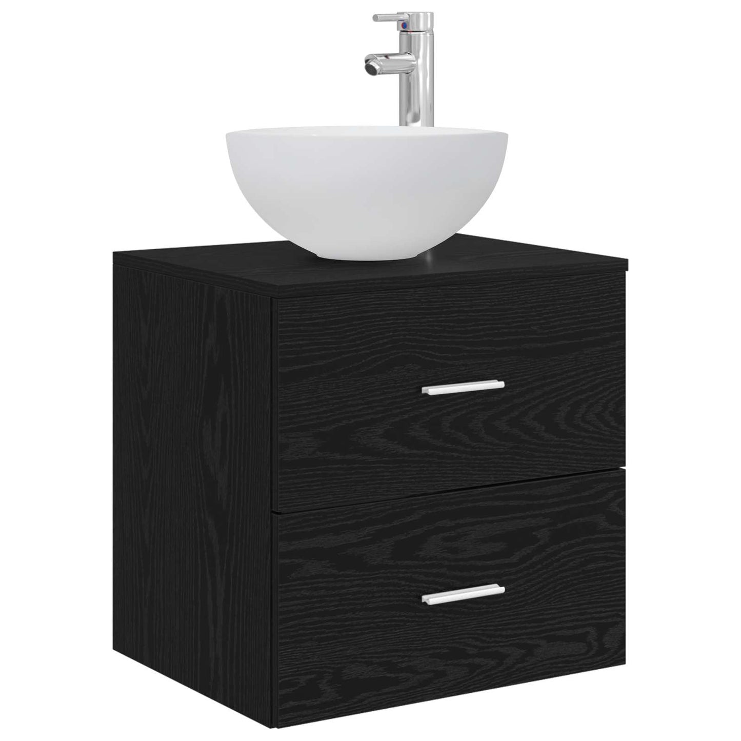 Bathroom Cabinet Set 3 pcs Black Oak 49.5 x 35 x 63 cm