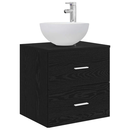 Bathroom Cabinet Set 3 pcs Black Oak 49.5 x 35 x 63 cm
