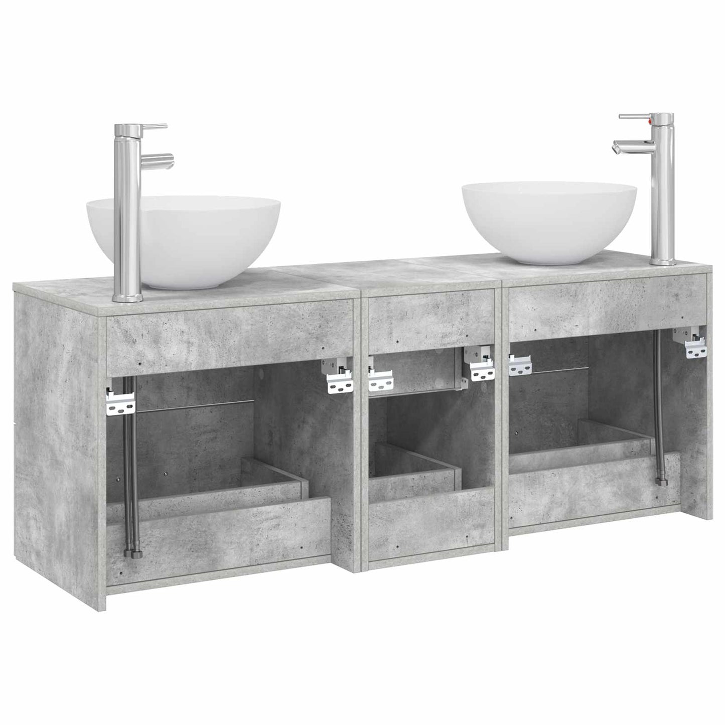 Bathroom Cabinet Set 3 pcs Concrete Grey 49.5 x 35 x 63 cm